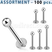 blk03a surtido piercings 100 labrets acero quirurgico bola 3mm venta