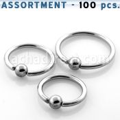 blk105 surtido piercings 100 aros bola presion acero 316l bola 4mm venta