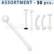 blk119 surtido piercings 50 retenedores retainers acrilico flexible lengua labio nariz ombligo ceja mayorista