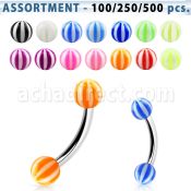 blk144 surtido piercings surtido bananas ceja acero quirurgico bolas acrilicas cuadros 3mm 8mm distribuidor