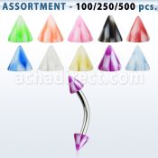 blk149 surtido piercings surtido 500 200 100 bananas ceja acero quirurgico bolas acrilicas cuadros 3mm 8mm al por mayor