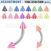 blk151 surtido piercings surtido bananas ceja acero quirurgico bolas conos acrilicos pelota sombrilla playa 3mm 8mm al por mayor