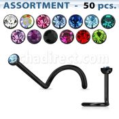 blk176 surtido piercings 60 piercing nariz l acero quirurgico anodizado cristal redondo venta