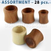 blk213 surtido piercings 28 dilataciones tunel doble flare madera teca cocodrilo al por mayor