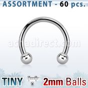 blk22c surtido piercings 60 barbells circulares ceja acero quirurgico 1mm bolas 2mm distribuidor