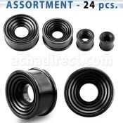 blk270 surtido piercings 12 dilataciones tunel doble flare madera areng negra abertura conica rayada al por mayor