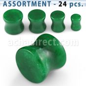 blk273 surtido piercings 24 dilataciones plug doble flare jade 4mm 12mm mayorista