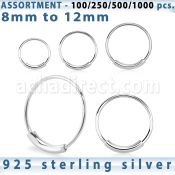 blk289 surtido por mayor aros nariz plata aros nariz continuos plata 925 0 6mm 8mm 12mm al por mayor