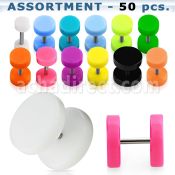 blk406 surtido piercings 50 plugs falsos acrilicos anillos goma distribuidor mayorista