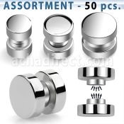 blk411 surtido piercings 50 plugs falsos magneticos acero quirurgico brillo espejo anillos goma distribuidor