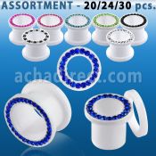 blk430 surtido piercings surtido 30 20 dilataciones tunel tornillo acrilico blanco cristal borde al por mayor