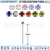 blk453 surtido por mayorpiercing nariz doblar tu mismo plata esterlina 925 0 6mm zirconia redonda 2mm mayorista