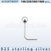 blk459 surtido por mayorpiercing nariz l plata esterlina 925 0 6mm bola 1 5mm distribuidor mayorista