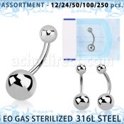 blk472 surtido piercigs surtido 250 50 piercings esterilizados piercing ombligo acero quirurgico 316l bolas acero liso al por mayor
