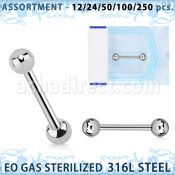 blk482 surtido piercing surtido 250 50 piercings esterilizados barbells parapezon acero quirurgico 316l bolas 16mm venta