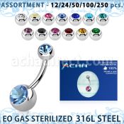 blk484 surtido piercigs surtido 250 50 piercings esterilizados piercing ombligo acero quirurgico 316l bolas joya 5 8mm venta