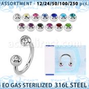 blk487 eo gas sterilized piercing: surgical steel circular barbell 3mm