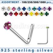 blk498 surtido por mayorpiercing nariz l plata esterlina 925 0 6mm cristal redondo 1 5mm venta