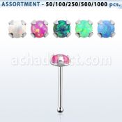 blk574 surtido por mayor piercings nariz plata piercings nariz hueso plata esterlina 925 0 6mm opalos sinteticos redondos 2 5mm distribuidor mayorista