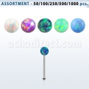 blk601 surtido por mayor piercings nariz plata piercings nariz hueso plata 925 0 6mm opalos sinteticos bola 2mm al por mayor