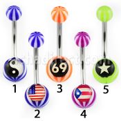 bnbelg piercing ombligo acero quirurgico bolas acrilicas pelota playa 5 8mm logos 10mm distribuidor