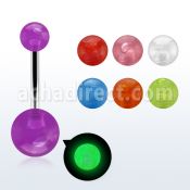 bnbgl piercing ombligo acero quirurgico bolas acrilicas brillan oscuridad 5 8mm 10mm venta