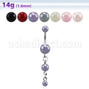 bndpr2 piercing ombligo acero quirurgico bolas perlas falsas 5 8mm doble perlas s 8mm 14mm distribuidor