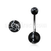 bndxx piercing ombligo acero quirurgico bolas acrilico 5 & 8 mm blanco negro 38 10mm distribuidor mayorista