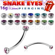 bnehjbl banana piercing lengua ojo serpiente acero quirurgico bolas media joya bisel 3mm al por mayor