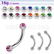 bnejb25 banana ceja acero quirurgico bolas joya bisel 2 5mm venta