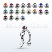 bnerlit2 banana ceja acero quirurgico bola joya bisel 3mm colgante acero liso rayo mayorista