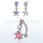 bnerzs6 banana ceja acero quirurgico bola joya bisel 3mm colgante zirconita estrella 6mm plata distribuidor mayorista