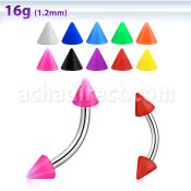 bnesacn banana ceja acero quirurgico conos acrilicos color solido 3mm 8mm mayorista