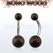 bngsn piercing ombligo organico barra 316l bolas madera sono 5 8mm distribuidor