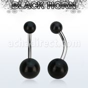 bngwk piercing ombligo organico barra 316l bolas cuerno negro 5 8mm distribuidor mayorista
