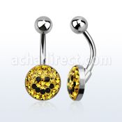 bnmtj19 piercing ombligo acero quirurgico disco plano 10mm cristal ferido logo sonriente bola acero liso 5mm distribuidor