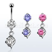 bnrz10 piercing ombligo acero quirurgico zirconia 8mm colgante delfin zirconia 38 10mm mayorista