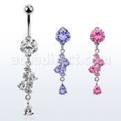 bnrz312 piercing ombligo acero quirurgico zirconia 8mm colgante pera zirconia 38 10mm mayorista