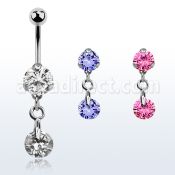 bnrz372 piercing ombligo acero quirurgico zirconia 8mm colgante zirconita redonda 38 10mm mayorista