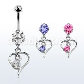 bnrz59 piercing ombligo acero quirurgico zirconia 8mm colgante elegante corazon zirconia redonda 38 10mm distribuidor mayorista