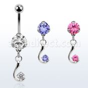 bnrz730z piercing ombligo acero quirurgico zirconia 8mm colgante moderno zirconia plata 38 10mm distribuidor mayorista