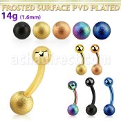 bntfo6 piercing ombligo acero quirurgico anodizado bola 6mm acero esmerilado bola 5mm acero venta