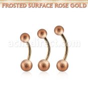 bntt2fos banana ombligo acero 316l pvd oro rosa bolas acero esmerilado 5mm 6mm distribuidor