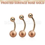 bnttfo8 piercing ombligo acero quirurgico oro rosa bola acero esmerilado 8mm bola acero liso 5mm venta