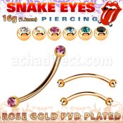 bnttj25l piercing tipo snake bite acero 316l pvd oro rosa bolas 2 5mm joya bisel distribuidor