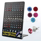 br068 piercings oreja plata esterlina 925 cristal 1 5mm 4mm tablero 60 pares al por mayor