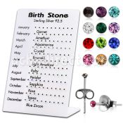 br943 display 60 pares piercings oreja plata esterlina nacimiento cristal redondo 1 5mm venta