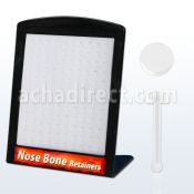 brac15 display 120 retainer piercing nariz hueso acrilico flexible transparente disco plano 2mm mayorista