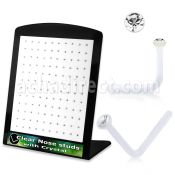 brac3 display expositor 120 piercing nariz l acrilico transparente cristal claro redondo 1 5mm distribuidor