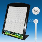brac7 display expositor 120 piercings nariz acrilico transparente bola 2mm cristal redondo distribuidor